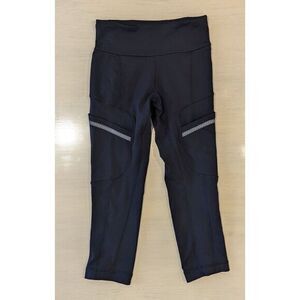 Lululemon Legging Women's Black Size 2 Run Your Heart Out Style Gym Workout Yoga